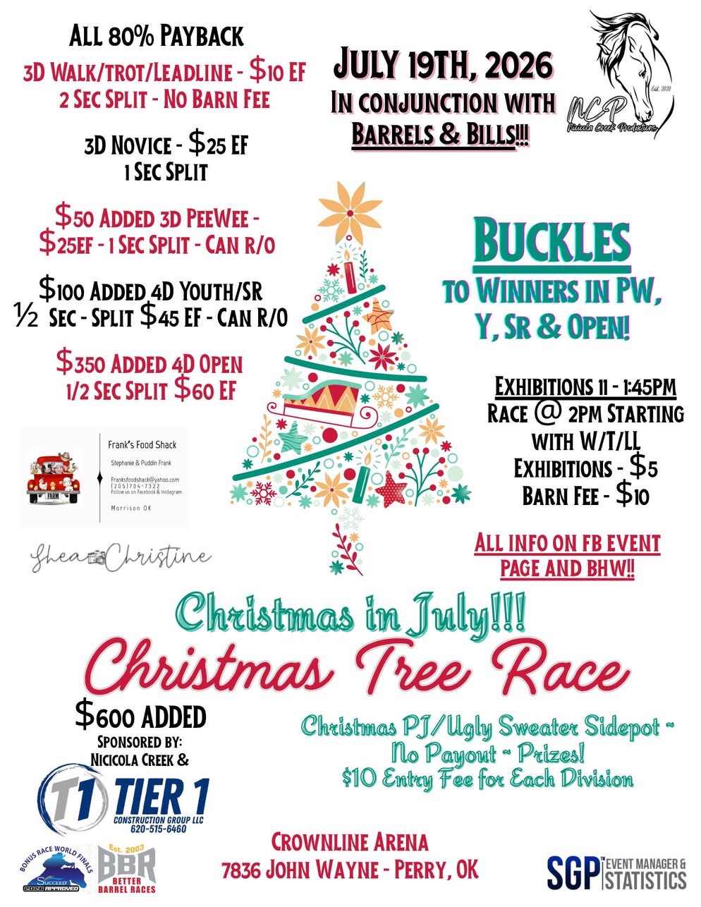 Christmas in July!!! Christmas Tree Race flyer